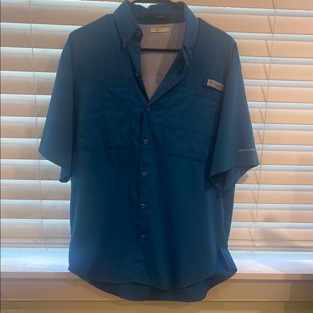 Men's Columbia, PFG Omni shield size small Blue Shirt